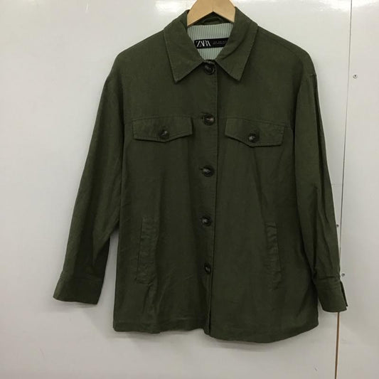 ザラ ZARA ジャケット、上着 ジャケット、ブレザー M 無地 カーキ / カーキ /  レディース USED 古着 中古 10147849