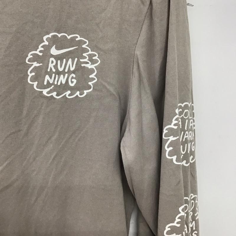 ナイキ NIKE カットソー 長袖 ao0653-033 長袖カットソー プリントTシャツ クルーネック S ロゴ、文字 灰 / グレー /  メンズ USED 古着 中古 10133678