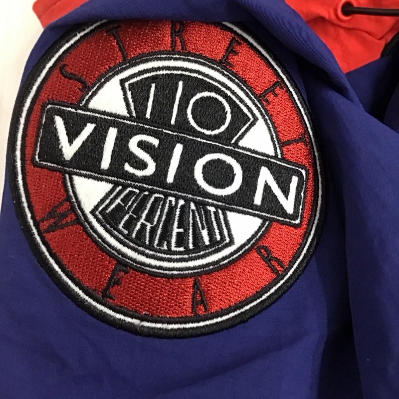 ヴィジョン VISION ジャケット、上着 ジャンパー、ブルゾン L 無地 X ロゴ、文字 紺 / ネイビー /  メンズ USED 古着 中古 10145727