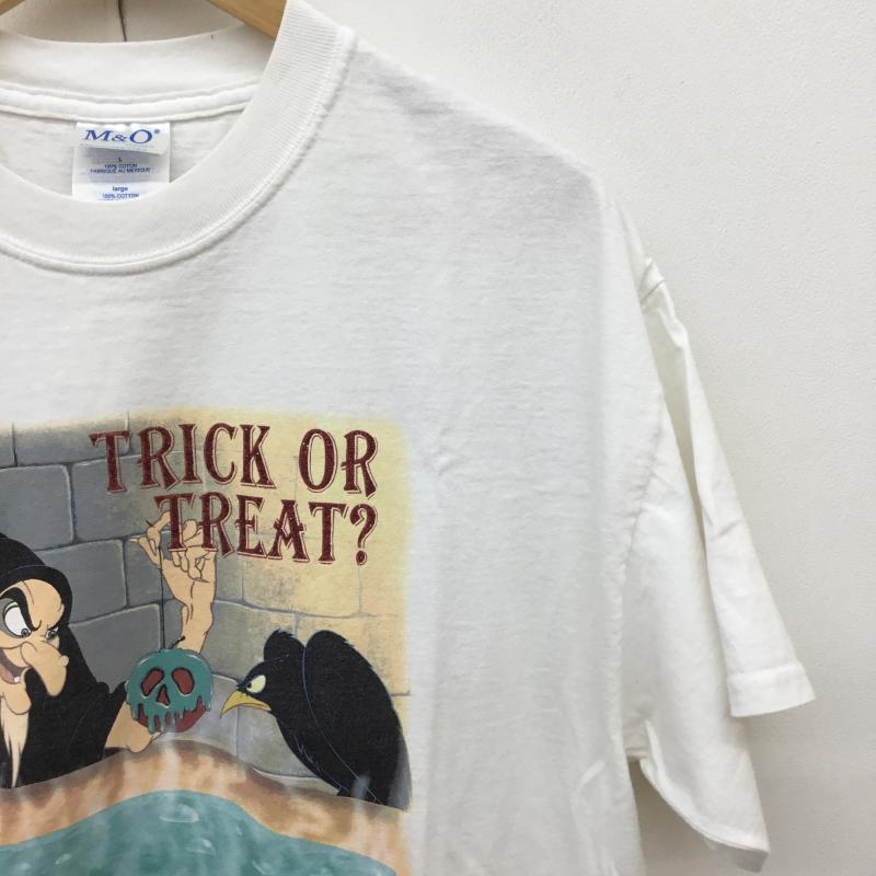 ユーズドクロージング used clothes Tシャツ 半袖 ディズニー　Disney　プリントTシャツ　90s L プリント 白 / ホワイト / X 黒 / ブラック /  メンズ USED 古着 中古 10119027