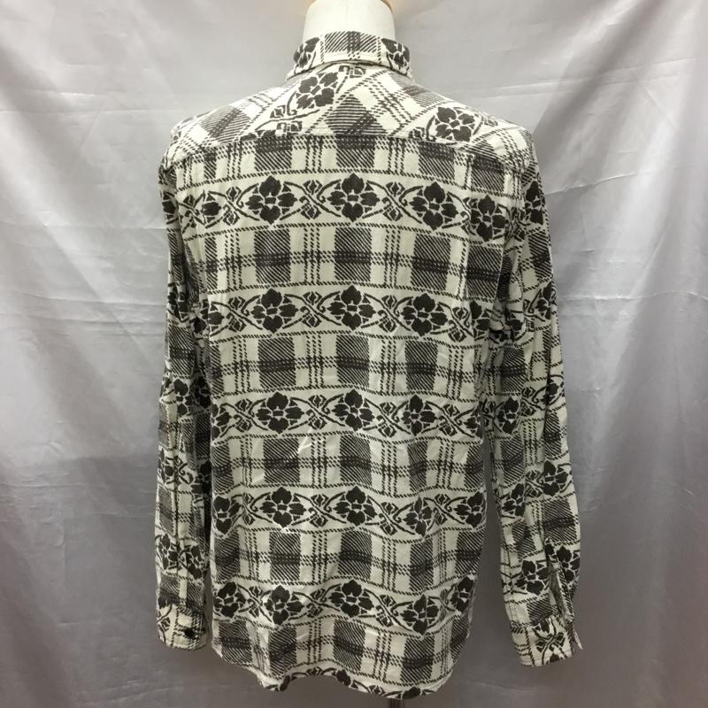 デニム アンド サプライ DENIM & SUPPLY シャツ、ブラウス 長袖 胸ポケット M 総柄 アイボリー / アイボリー / X ダークブラウン / ダークブラウン /  メンズ USED 古着 中古 10117160