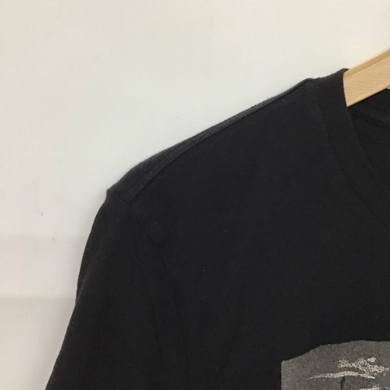 ゲス Guess Tシャツ 半袖 半袖カットソー プリントTシャツ クルーネックカットソー L プリント 黒 / ブラック /  メンズ USED 古着 中古 10145047