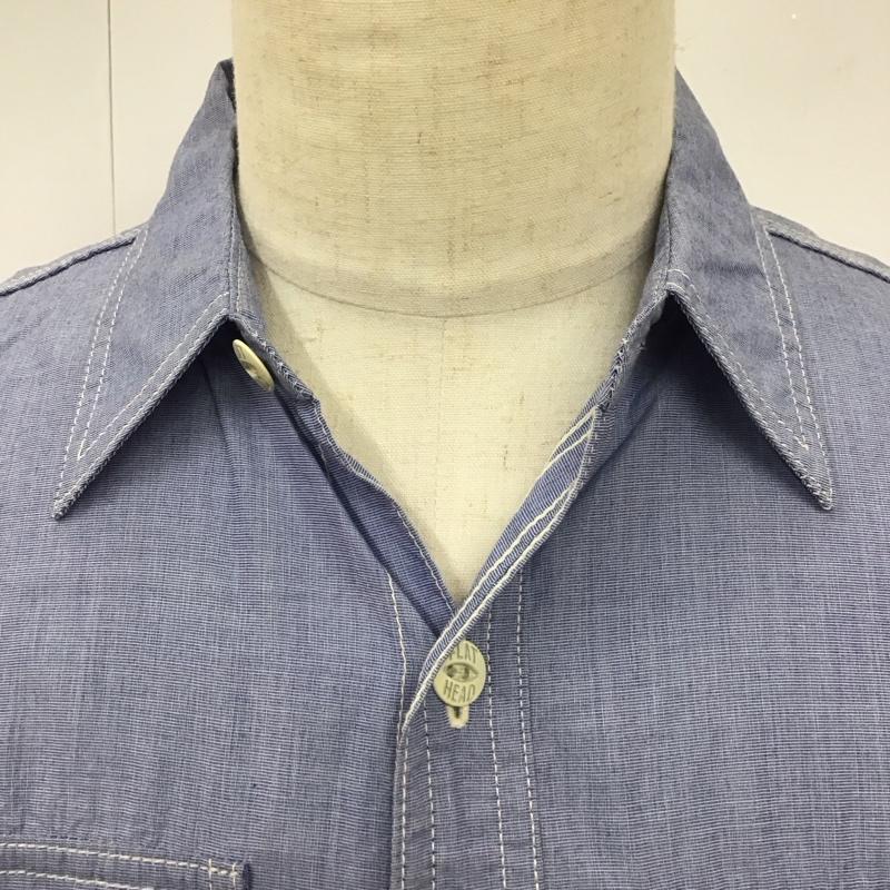 フラットヘッド FLATHEAD シャツ、ブラウス 半袖 GLORY PARK ワークシャツ 38 無地 水色 / ライトブルー /  メンズ USED 古着 中古 10113089