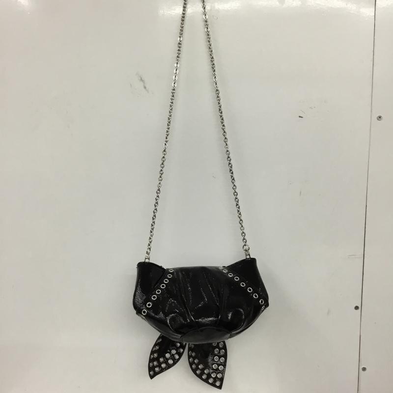 ザラ ZARA ショルダーバッグ ショルダーバッグ 6334 410 800 リボン チェーンショルダー 無地 黒 / ブラック /  レディース USED 古着 中古 10149480