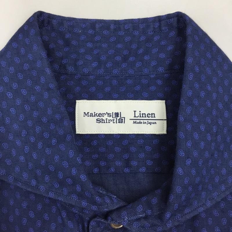 カマクラシャツ 鎌倉シャツ シャツ、ブラウス 長袖 長袖シャツ カラーシャツ ポケットシャツ 長袖カットソー L 総柄 紺 / ネイビー /  メンズ USED 古着 中古 10119402