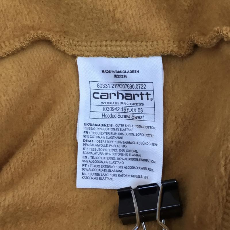 カーハートダブリューアイピー Carhartt WIP パーカー 長袖 Carhartt WIP Hooded Scrawl Sweat L ロゴ、文字 マスタード / マスタード /  メンズ USED 古着 中古 10122367