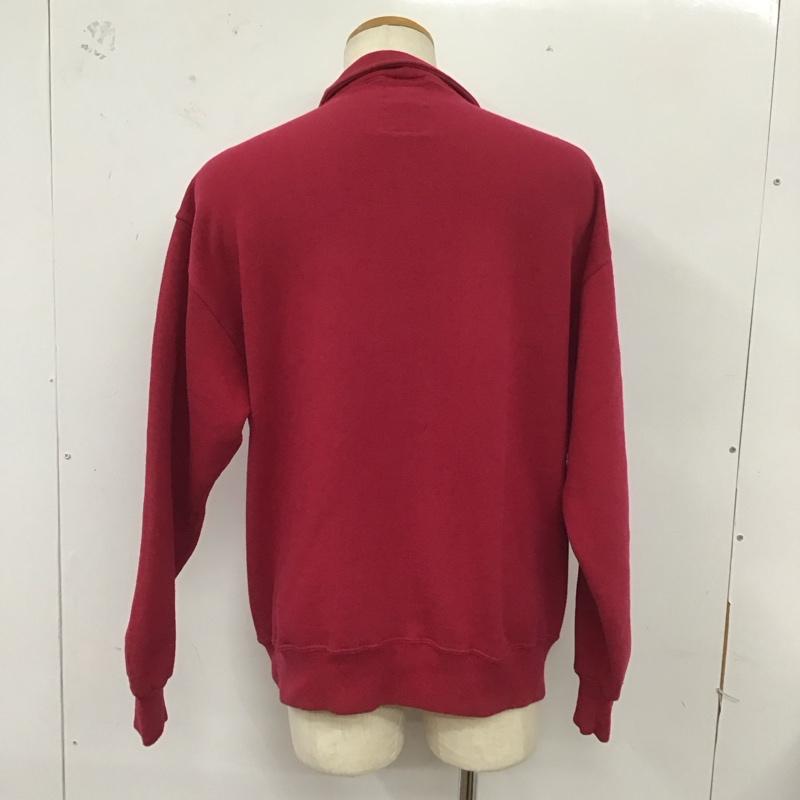 ハードロックカフェ HARD ROCK CAFE トレーナー 長袖 長袖トレーナー スウェット ジップアップネック リブスウェットカットソー ロゴ、文字 赤 / レッド /  メンズ USED 古着 中古 10124592