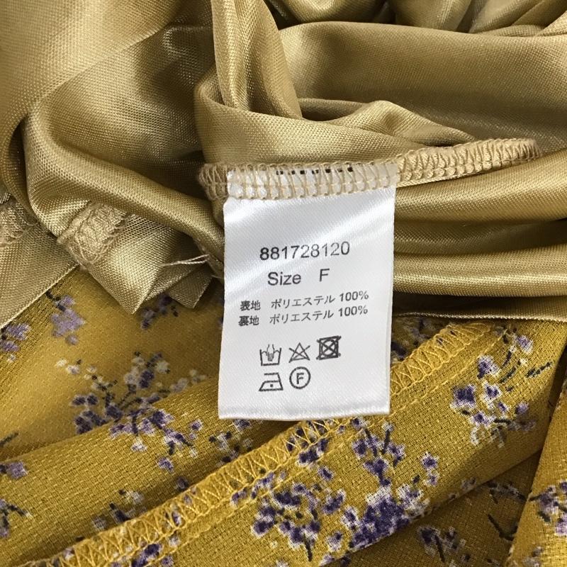 ナイスクラップ NICE CLAUP ワンピース ロングスカート 881728120 半袖 FREE 花柄 マスタード / マスタード /  レディース USED 古着 中古 10108925