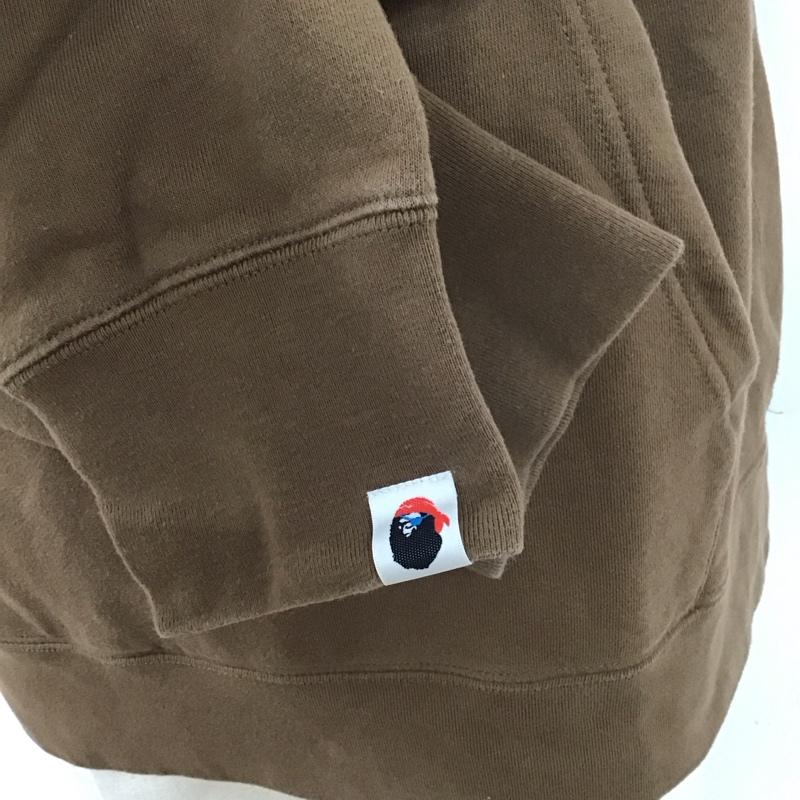 アベイシングエイプ A BATHING APE パーカー 長袖 長袖パーカー フード付きパーカー プリントスウェット トレーナー XL ロゴ、文字 茶 / ブラウン /  メンズ USED 古着 中古 10118076