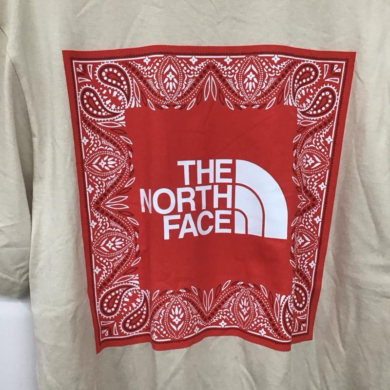 ザノースフェイス THE NORTH FACE Tシャツ 半袖 半袖カットソー プリントTシャツ クルーネックカットソー XL ロゴ、文字 ベージュ / ベージュ /  メンズ USED 古着 中古 10128663