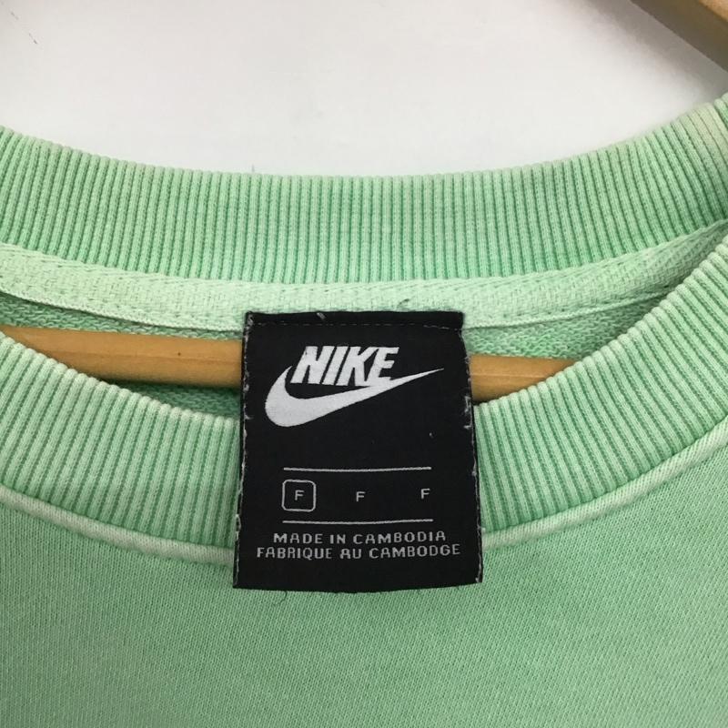 ナイキ NIKE トレーナー 長袖 長袖トレーナー スウェット クルーネック プルオーバー FREE ロゴ、文字 薄緑 / ライトグリーン /  メンズ USED 古着 中古 10148512