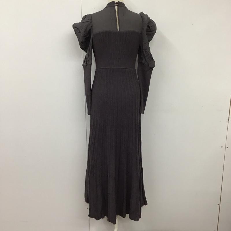 マーキュリーデュオ MERCURYDUO ワンピース ロングスカート 002250301101-01 異素材ドレープロングスリーブニットワンピース M 無地 紫 / パープル /  レディース USED 古着 中古 10121113
