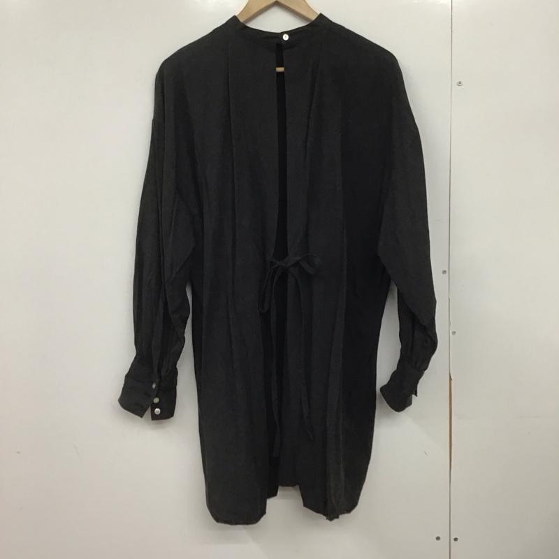 アングリッド Ungrid ワンピース ひざ丈スカート 長袖シャツワンピース フレアスカート FREE 無地 黒 / ブラック /  レディース USED 古着 中古 10146684