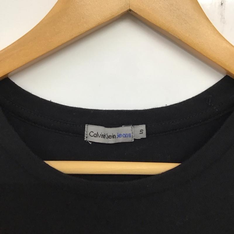 カルヴァン クライン ジーンズ Calvin Klein Jeans Tシャツ 半袖 半袖カットソー プリントTシャツ クルーネックカットソー S ロゴ、文字 黒 / ブラック /  メンズ USED 古着 中古 10134025