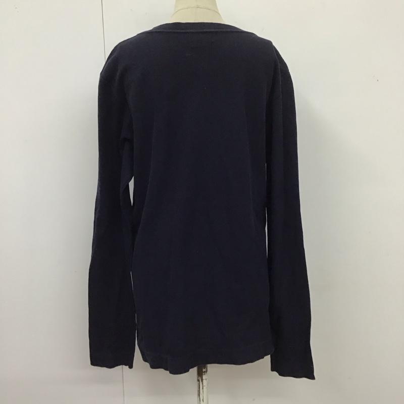 ドリスヴァンノッテン DRIES VAN NOTEN Tシャツ 長袖 ロンT リブ クルーネック 90年代 L プリント 紺 / ネイビー /  メンズ USED 古着 中古 10125836