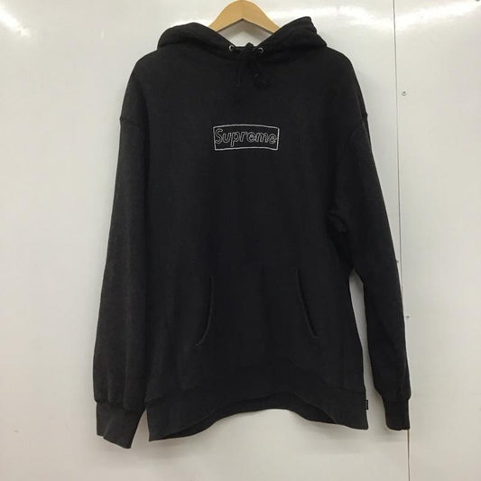 シュプリーム Supreme パーカー 長袖 プルオーバーパーカー スウェット L ロゴ、文字 黒 / ブラック /  メンズ USED 古着 中古 10145876