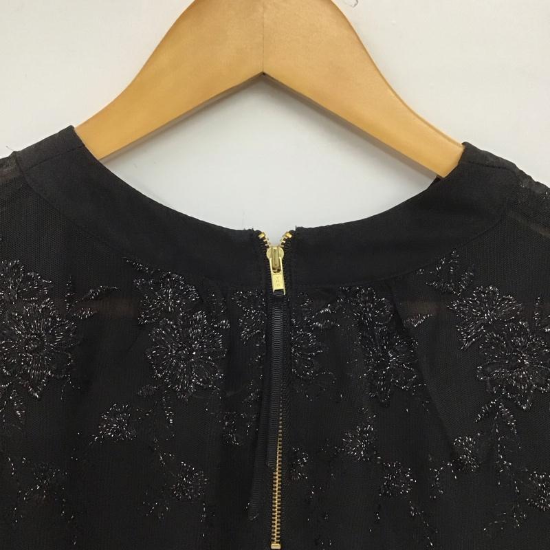 ミスティウーマン mysty woman シャツ、ブラウス 七分袖 FREE 無地 黒 / ブラック /  レディース USED 古着 中古 10148630