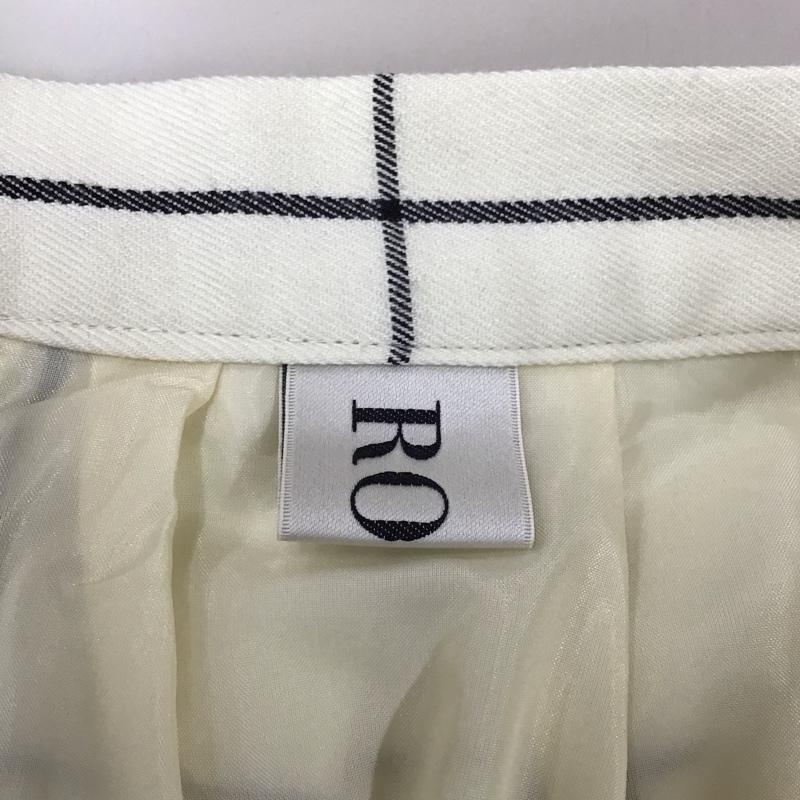 ロペ ROPE  スカート ひざ丈スカート GGQ-4100-B プリーツ 38 チェック アイボリー / アイボリー / X 黒 / ブラック /  レディース USED 古着 中古 10114876