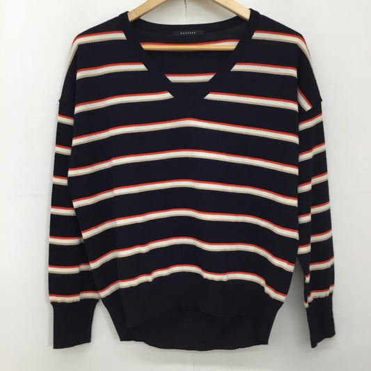 マカフィー MACPHEE カットソー 長袖 S ボーダー柄 橙 / オレンジ / X 紺 / ネイビー / X ベージュ / ベージュ /  レディース USED 古着 中古 10140077