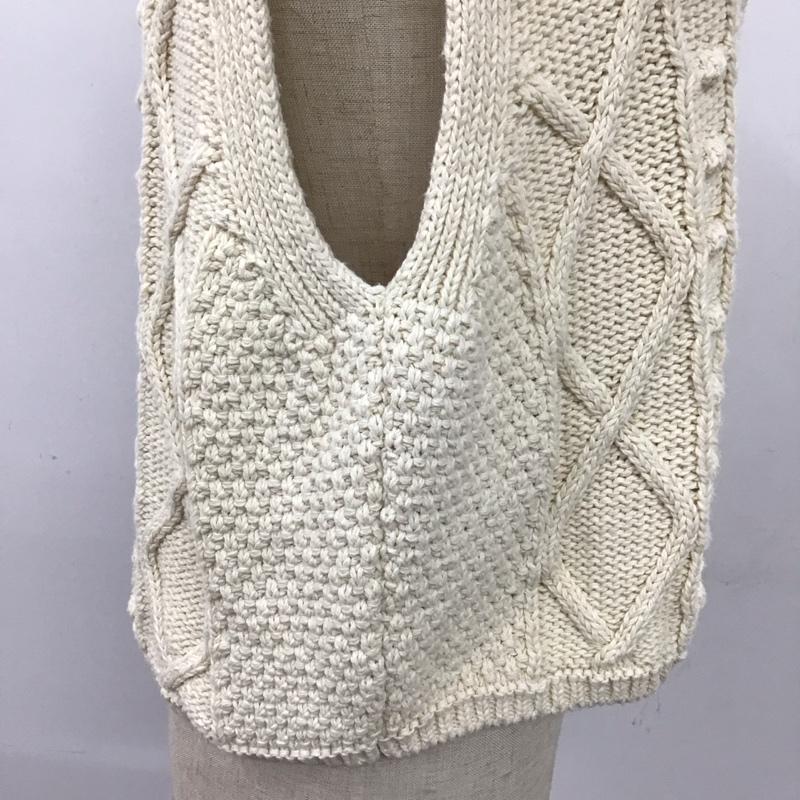 ザラ ZARA ベスト ベスト L 無地 白 / ホワイト /  レディース USED 古着 中古 10120287