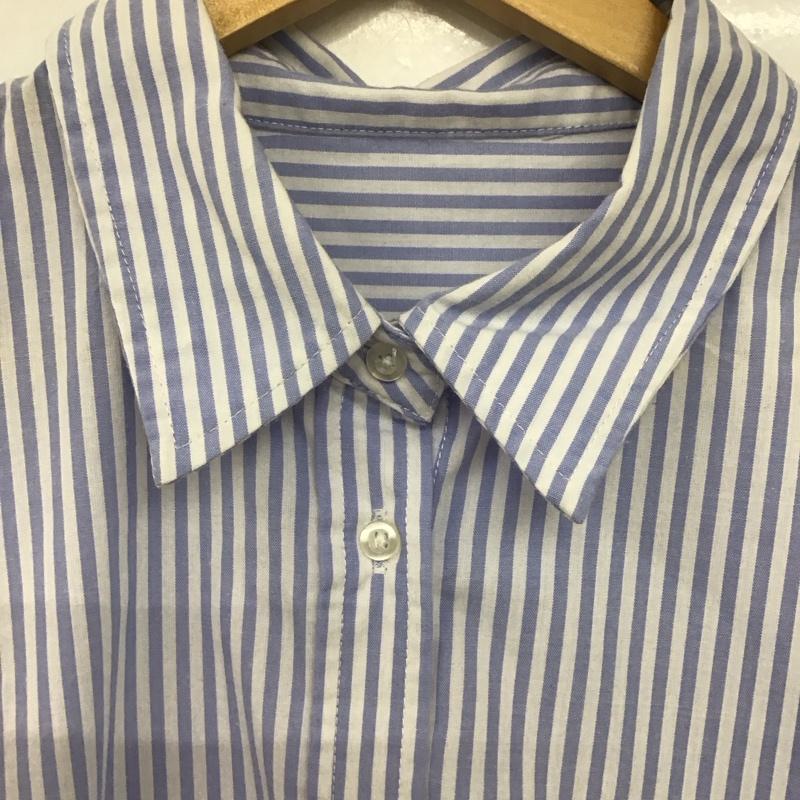 サマンサモスモスブルー Samansa Mos2 blue シャツ、ブラウス 長袖 1711594 FREE ストライプ 白 / ホワイト / X 青 / ブルー /  レディース USED 古着 中古 10144101