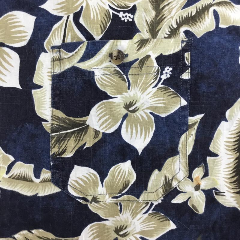 ＵＳフルギ US古着 シャツ、ブラウス 半袖 LL 花柄 X 総柄 紺 / ネイビー / X 白 / ホワイト / X ベージュ / ベージュ /  メンズ USED 古着 中古 10133527