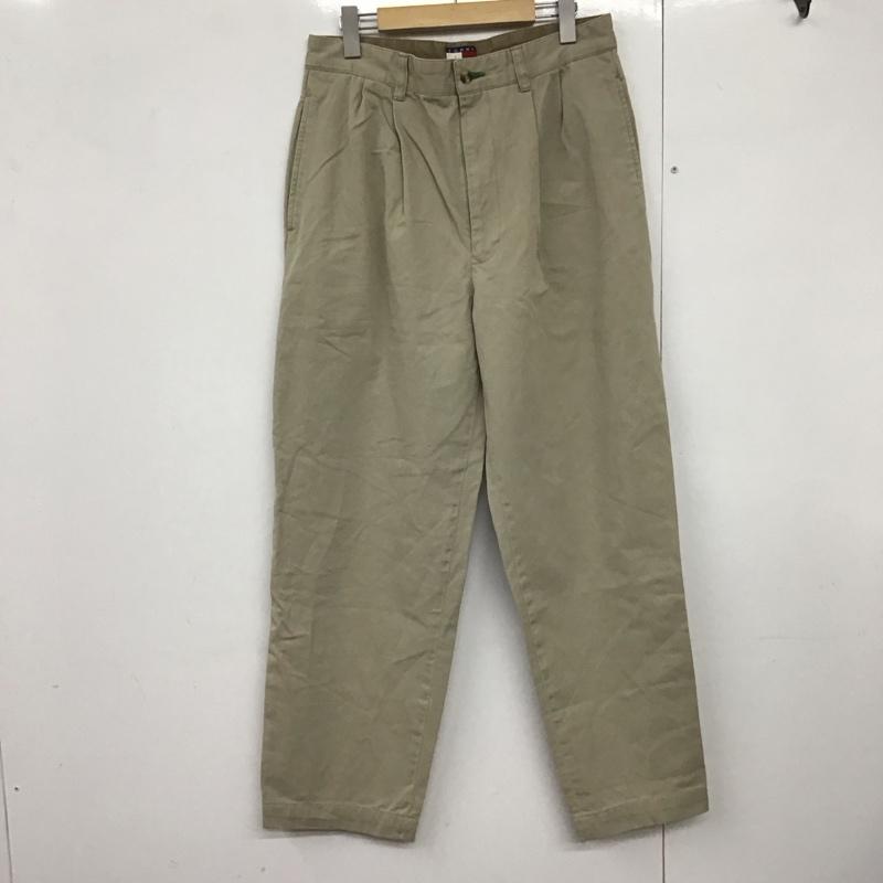トミーヒルフィガー TOMMY HILFIGER パンツ チノパン チノパン ワイドパンツ カジュアルパンツ 32インチ ロゴ、文字 ベージュ / ベージュ /  メンズ USED 古着 中古 10140976