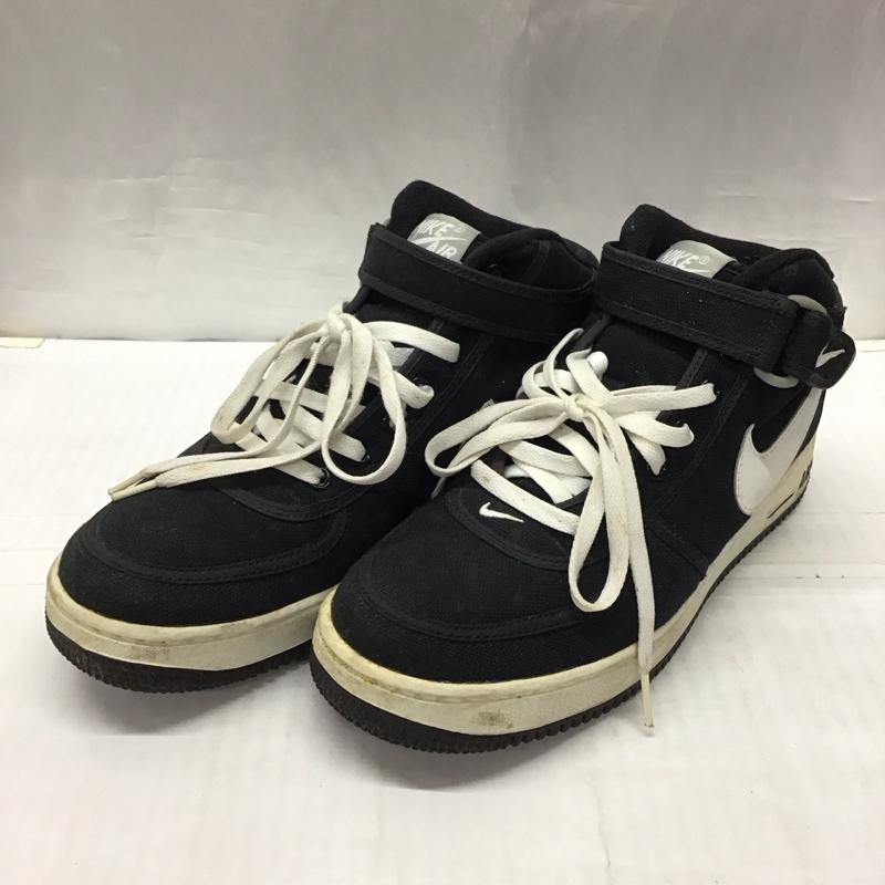 ナイキ NIKE スニーカー スニーカー 302579 011 AIR FORCE 1 MID CANVAS 26.5cm 26.5cm ロゴ、文字 黒 / ブラック / X 白 / ホワイト /  メンズ USED 古着 中古 10120884