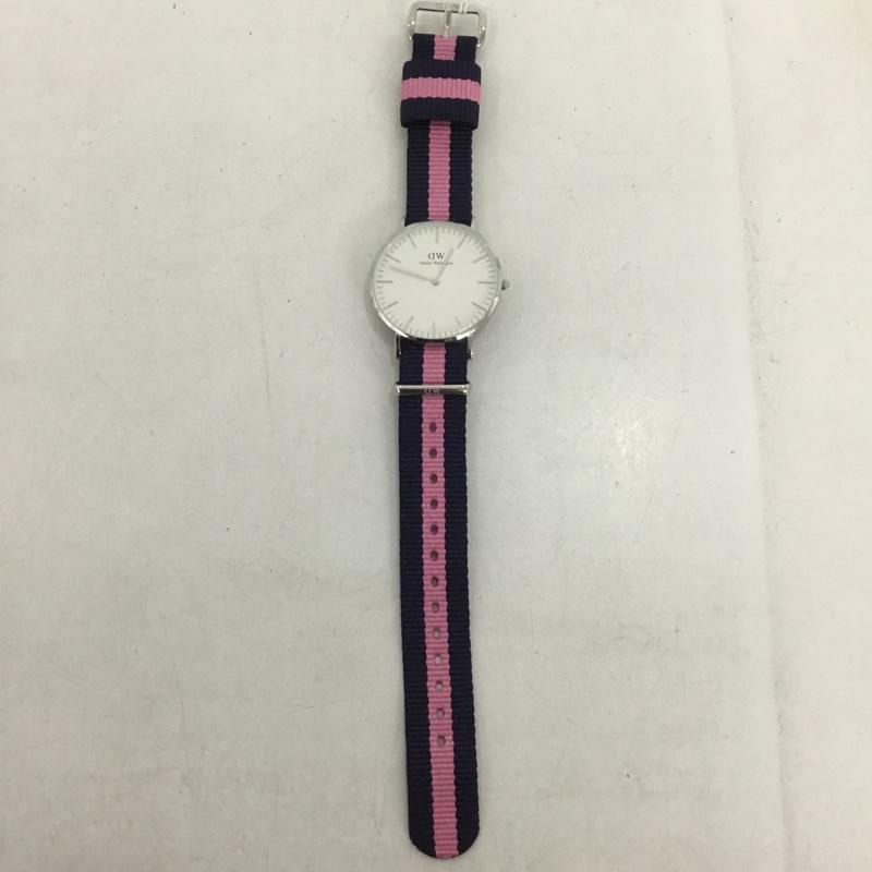 ダニエルウェリントン Daniel Wellington 腕時計 アナログ（クォーツ式） 0604DW ロゴ、文字 桃 / ピンク / X 紺 / ネイビー /  レディース USED 古着 中古 10135162