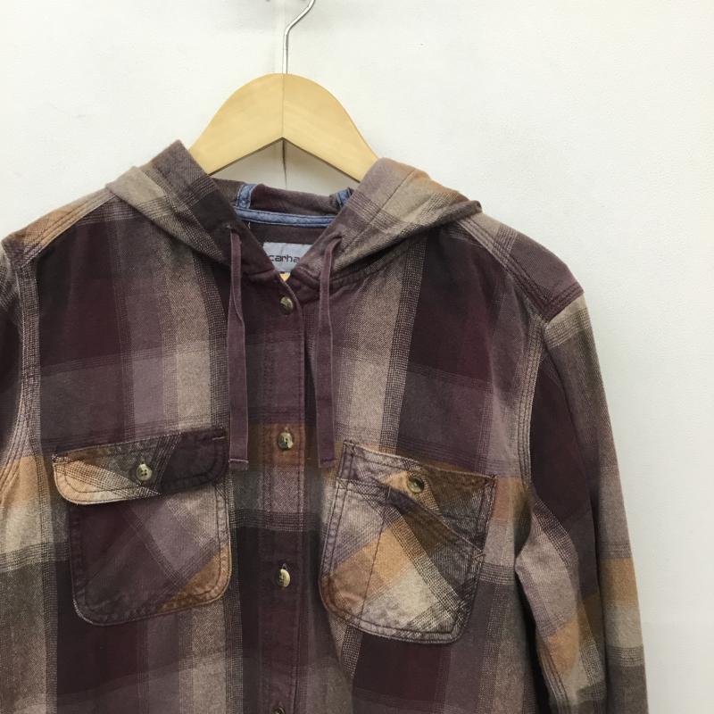 カーハート Carhartt パーカー 長袖 L チェック えんじ / ワインレッド / X ベージュ / ベージュ / X 橙 / オレンジ /  メンズ USED 古着 中古 10136989