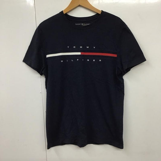 トミーヒルフィガー TOMMY HILFIGER Tシャツ 半袖 M ロゴ、文字 紺 / ネイビー /  メンズ USED 古着 中古 10130761