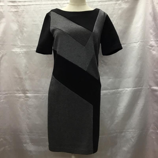 アルマーニエクスチェンジ ARMANI EXCHANGE ワンピース ひざ丈スカート 半袖 バックファスナー S 無地 黒 / ブラック / X 灰 / グレー /  レディース USED 古着 中古 10107336