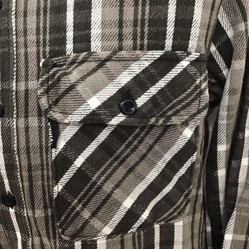 アヴィレックス AVIREX シャツ、ブラウス 長袖 長袖 M チェック 茶 / ブラウン /  メンズ USED 古着 中古 10109308