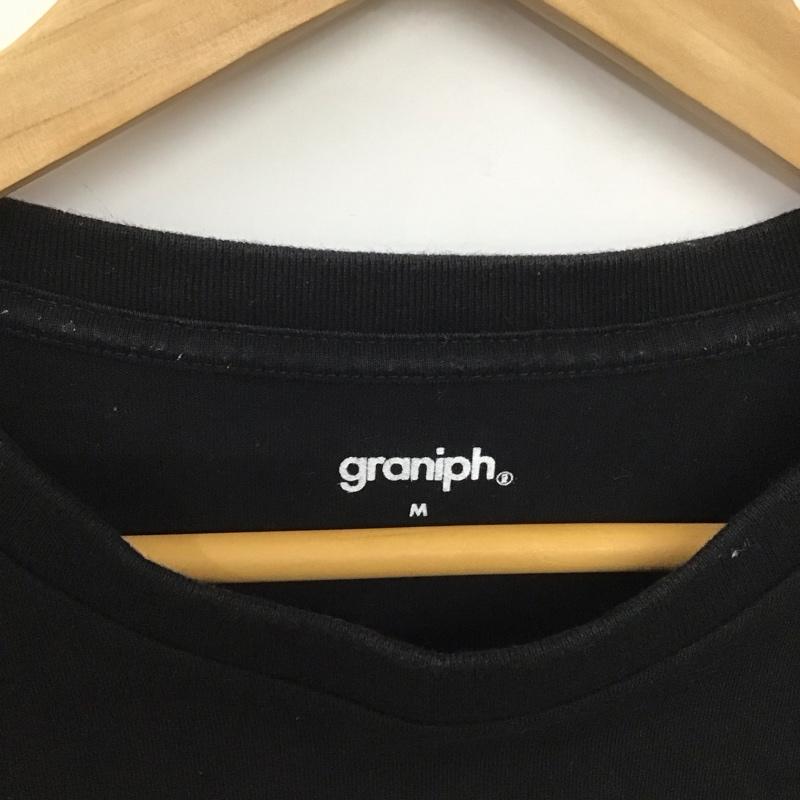 グラニフ graniph Tシャツ 半袖 半袖カットソー プリントTシャツ クルーネックカットソー M プリント 黒 / ブラック /  メンズ USED 古着 中古 10149118