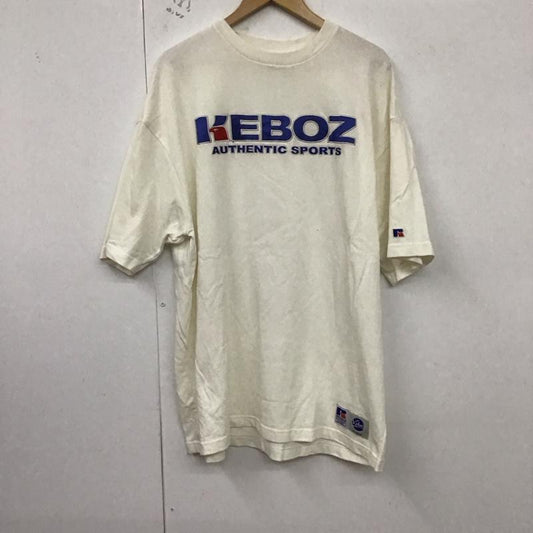 ケボズ KEBOZ Tシャツ 半袖 半袖カットソー プリントTシャツ クルーネックカットソー L ロゴ、文字 白 / ホワイト /  メンズ USED 古着 中古 10130070