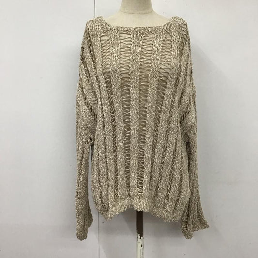 ザラ ZARA ニット、セーター 長袖 6771 059 450 ローゲージ 透かし編み M 無地 茶 / ブラウン /  レディース USED 古着 中古 10119625