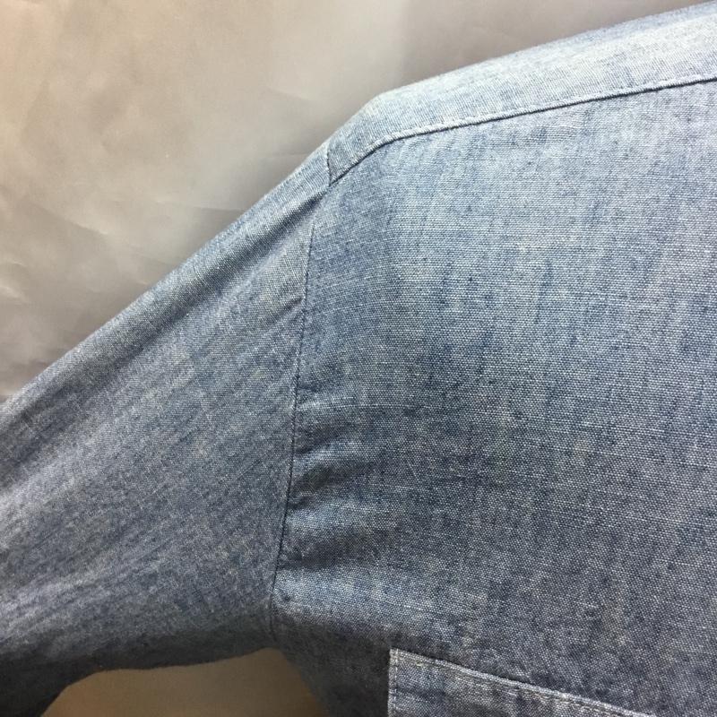 ワコマリア WACKO MARIA シャツ、ブラウス 長袖 長袖シャツ カラーシャツ ポケットシャツ 長袖カットソー 刺繍シャツ M ロゴ、文字 インディゴ / インディゴ /  メンズ USED 古着 中古 10117575