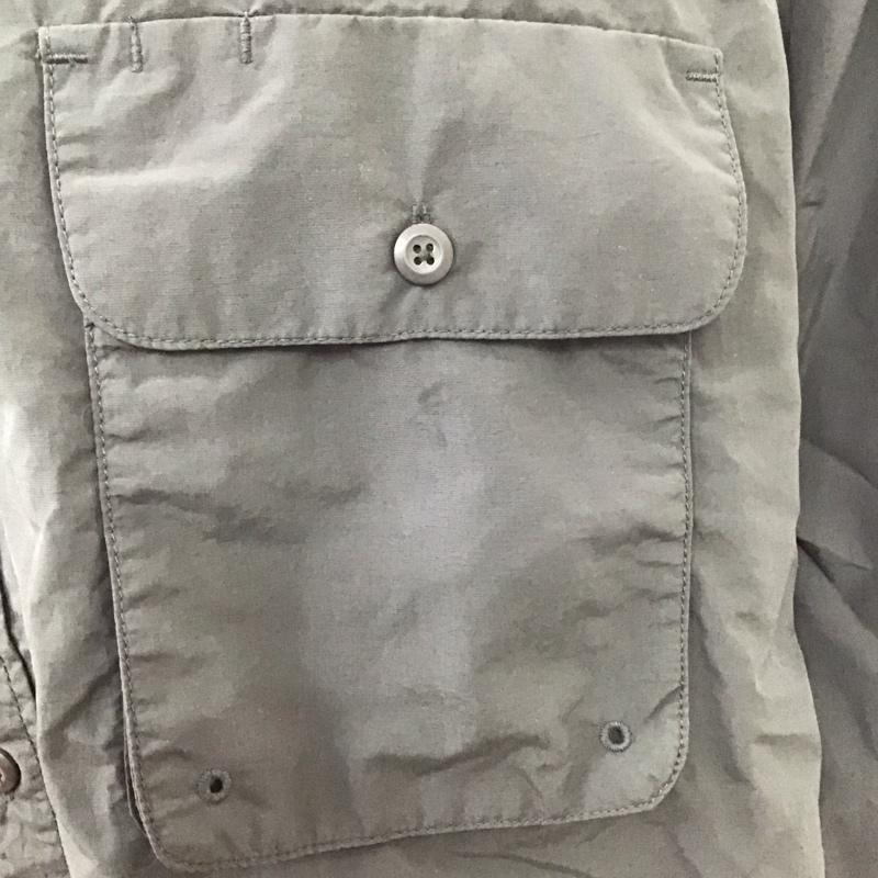 グリーンレーベルリラクシング green label relaxing シャツ、ブラウス 長袖 3211-199-3208 ナイロンコットンワークシャツ 長袖シャツ カジュアルシャツ L 無地 黒 / ブラック /  メンズ USED 古着 中古 10114572