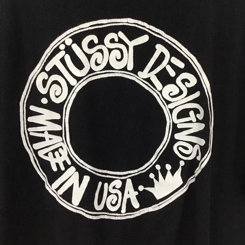 ステューシー STUSSY Tシャツ 半袖 半袖カットソー プリントTシャツ クルーネックカットソー L ロゴ、文字 黒 / ブラック /  メンズ USED 古着 中古 10132553