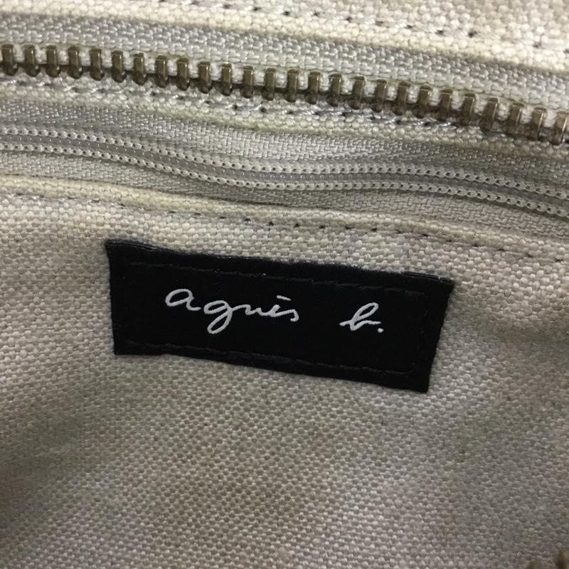 アニエス・ベー agnes b. ショルダーバッグ ショルダーバッグ NS14C-01 ヘンプ レザー ロゴ、文字 茶 / ブラウン / X アイボリー / アイボリー /  レディース USED 古着 中古 10147142