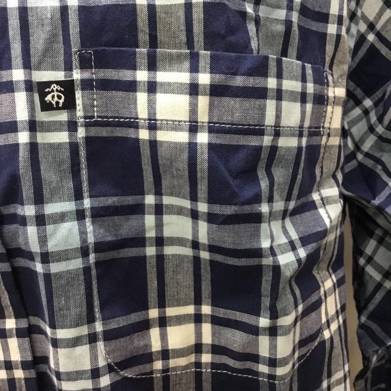 ブルックスブラザーズ BROOKS BROTHERS シャツ、ブラウス 長袖 ボタンダウン 胸ポケット M チェック 紺 / ネイビー / X 白 / ホワイト / X 青 / ブルー /  メンズ USED 古着 中古 10111597