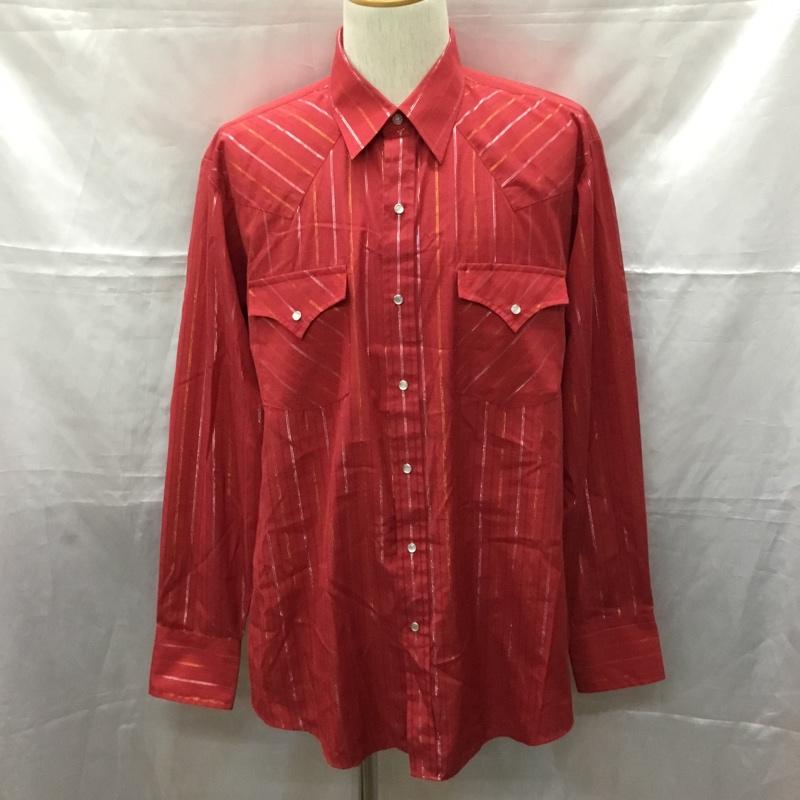 古着 USED シャツ、ブラウス 長袖 長袖シャツ カラーシャツ ストライプシャツ 古着 ヴィンテージ ストライプ えんじ / ワインレッド /  メンズ USED 古着 中古 10111001