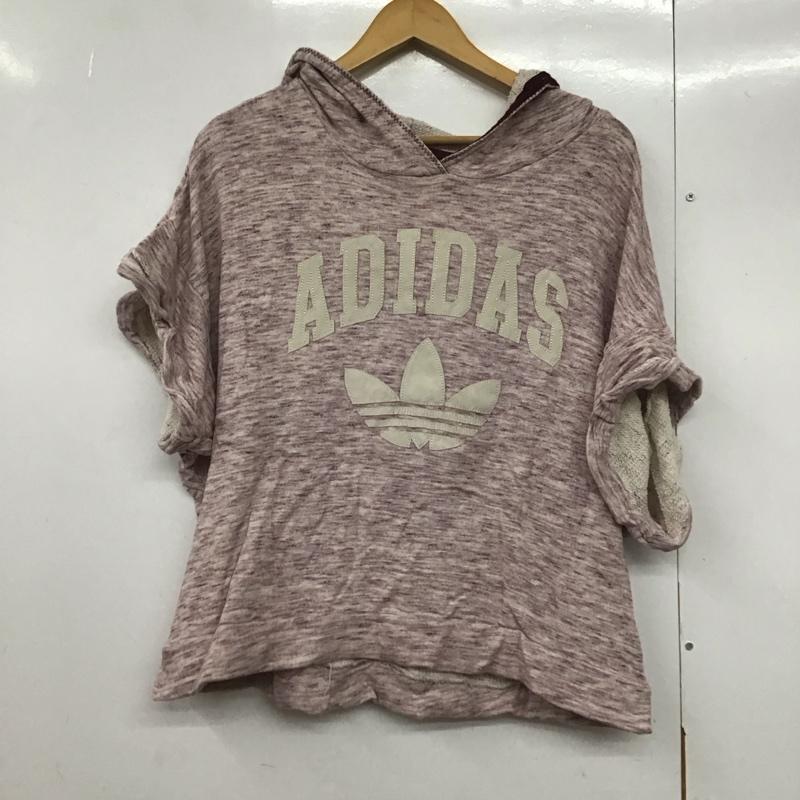 アディダス adidas パーカー 半袖 L 無地 マルチカラー / マルチカラー /  レディース USED 古着 中古 10144559