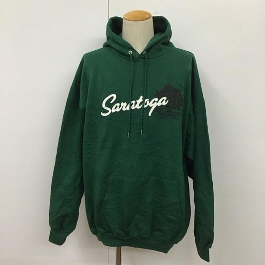 チャンピオン Champion パーカー 長袖 長袖パーカー フード付きパーカー プリントスウェット トレーナー XL プリント 緑 / グリーン /  メンズ USED 古着 中古 10109779
