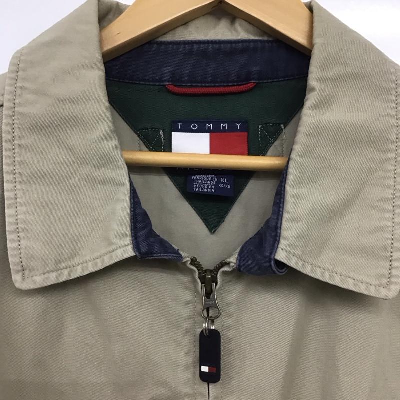トミーヒルフィガー TOMMY HILFIGER ジャケット、上着 ジャンパー、ブルゾン ジップアップジャケット アウター カラージャケット 90s XL ロゴ、文字 ベージュ / ベージュ /  メンズ USED 古着 中古 10148131