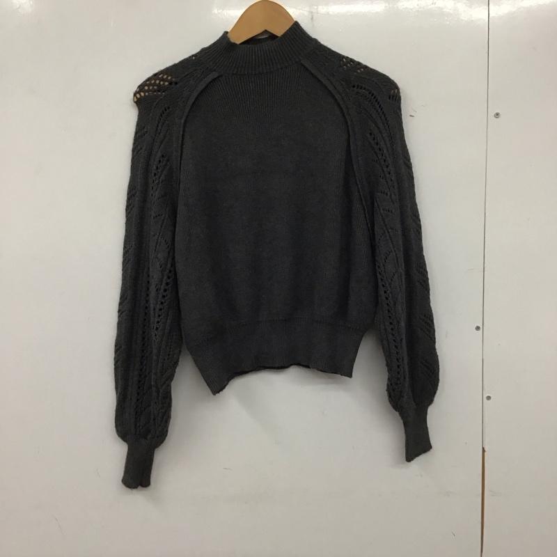 ザラ ZARA ニット、セーター 長袖 M 無地 チャコールグレー / チャコールグレー /  レディース USED 古着 中古 10139865