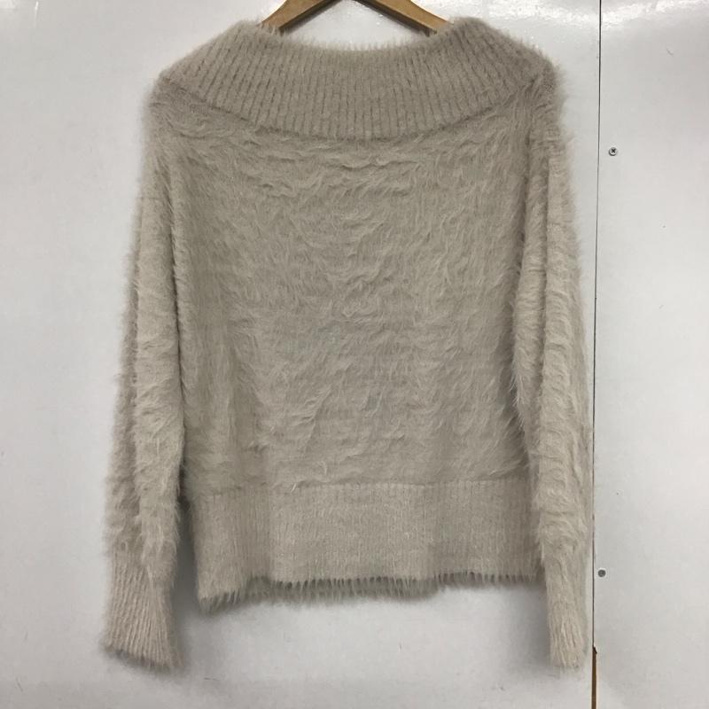 センスオブプレイス SENSEOFPLACE ニット、セーター 長袖 長袖ニットカットソー ワイドネック セーター FREE 無地 白 / ホワイト /  レディース USED 古着 中古 10142453