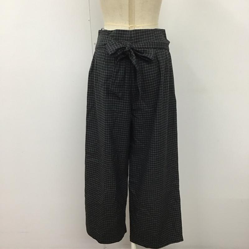 ザラ ZARA ボトムス ボトムス 8119 040 401 ワイドパンツ M チェック 黒 / ブラック / X 灰 / グレー / X 青 / ブルー / X 緑 / グリーン /  レディース USED 古着 中古 10113773