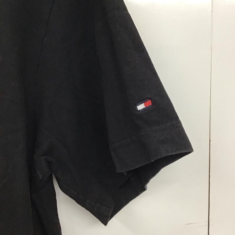 トミーヒルフィガー TOMMY HILFIGER Tシャツ 半袖 半袖カットソー プリントTシャツ クルーネックカットソー XL プリント 黒 / ブラック /  メンズ USED 古着 中古 10134924