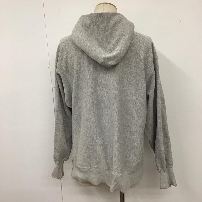 チャンピオン Champion パーカー 長袖 USMA フーディ XL ロゴ、文字 X プリント 灰 / グレー /  メンズ USED 古着 中古 10111699